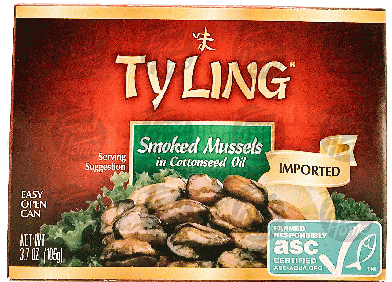 Ty Ling Imported smoked mussles in cottonseed oil, salt added Full-Size Picture